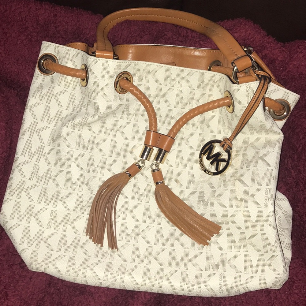 Michael Kors Leather Drawstring Tote - Gently Used
